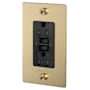 Buster + Punch 15 Ampere GFCI Electrical Outlet with Logo Brass