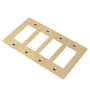Buster + Punch 4 Gang Wall Plate with Logo Brass