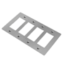 Buster + Punch 4 Gang Wall Plate with Logo Steel