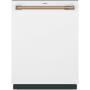 Cafe 24 Inch Wide 16 Place Setting Built-In Top Control Dishwasher with Dual Convection Ultra Dry, LED Lighting, and Ultra Wash Top Rack Matte White