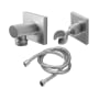 California Faucets Square Hand Shower Kit with Wall Supply Elbow, Wall Mounted Hand Shower Bracket, and 68" Hose Satin Nickel