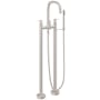 California Faucets San Elijo Floor Mounted Tub Filler with Built-In Diverter - Includes Hand Shower Satin Nickel