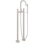 California Faucets San Elijo Floor Mounted Tub Filler with Built-In Diverter - Includes Hand Shower Satin Nickel