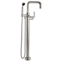 California Faucets Descanso Floor Mounted Tub Filler with Built-In Diverter - Includes Hand Shower Polished Chrome