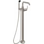 California Faucets Descanso Floor Mounted Tub Filler with Built-In Diverter - Includes Hand Shower Satin Nickel