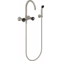 California Faucets Descanso Wall Mounted Tub Filler with Built-In Diverter - Includes Hand Shower Satin Nickel