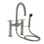 California Faucets Descanso Deck Mounted Tub Filler with Built-In Diverter - Includes Hand Shower Satin Nickel