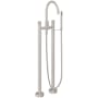 California Faucets Asilomar Floor Mounted Tub Filler with Built-In Diverter - Includes Hand Shower Satin Nickel