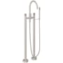 California Faucets Asilomar Floor Mounted Tub Filler with Built-In Diverter - Includes Hand Shower Satin Nickel