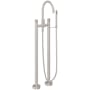California Faucets Asilomar Floor Mounted Tub Filler with Built-In Diverter - Includes Hand Shower Satin Nickel