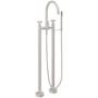 California Faucets Asilomar Floor Mounted Clawfoot Tub Filler with Built-In Diverter - Includes Hand Shower Satin Nickel