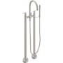 California Faucets Asilomar Floor Mounted Tub Filler with Built-In Diverter - Includes Hand Shower Satin Nickel