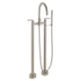 California Faucets Asilomar Floor Mounted Tub Filler with Built-In Diverter - Includes Hand Shower Satin Nickel