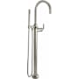 California Faucets Asilomar Floor Mounted Tub Filler with Built-In Diverter - Includes Hand Shower Satin Nickel