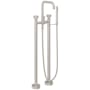 California Faucets Bolsa Floor Mounted Tub Filler with Built-In Diverter - Includes Hand Shower Satin Nickel