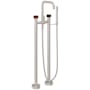 California Faucets Bolsa Floor Mounted Tub Filler with Built-In Diverter - Includes Hand Shower Satin Nickel