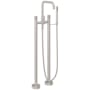California Faucets Bolsa Floor Mounted Tub Filler with Built-In Diverter - Includes Hand Shower Satin Nickel