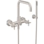 California Faucets Bolsa Wall Mounted Tub Filler with Built-In Diverter - Includes 1.8 GPM Hand Shower Satin Nickel