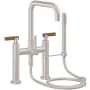 California Faucets Bolsa Deck Mounted Tub Filler with Built-In Diverter - Includes Hand Shower Satin Nickel