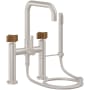 California Faucets Bolsa Deck Mounted Tub Filler with Built-In Diverter - Includes Hand Shower Satin Nickel