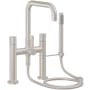 California Faucets Bolsa Deck Mounted Tub Filler with Built-In Diverter - Includes Hand Shower Satin Nickel