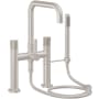 California Faucets Bolsa Deck Mounted Tub Filler with Built-In Diverter - Includes Hand Shower Satin Nickel