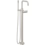California Faucets Bolsa Floor Mounted Clawfoot Tub Filler with Built-In Diverter - Includes 1.8 GPM Hand Shower Satin Nickel