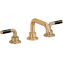 California Faucets Descanso 1.2 GPM Widespread Bathroom Faucet with Pop-Up Drain Assembly and Carbon Fiber Lever Handles Burnished Brass