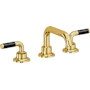 California Faucets Descanso 1.2 GPM Widespread Bathroom Faucet with Pop-Up Drain Assembly and Carbon Fiber Lever Handles Lifetime Polished Gold