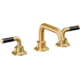 California Faucets Descanso 1.2 GPM Widespread Bathroom Faucet with Pop-Up Drain Assembly and Carbon Fiber Lever Handles Lifetime Satin Gold