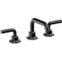 California Faucets Descanso 1.2 GPM Widespread Bathroom Faucet with Pop-Up Drain Assembly and Carbon Fiber Lever Handles Matte Black