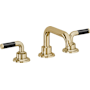 California Faucets Descanso 1.2 GPM Widespread Bathroom Faucet with Pop-Up Drain Assembly and Carbon Fiber Lever Handles Polished Brass Uncoated