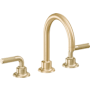 California Faucets Descanso 1.2 GPM Widespread Bathroom Faucet with 1-1/4" Completely Finished ZeroDrain and Lever Handles Satin Brass