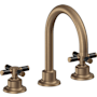 California Faucets Descanso 1.2 GPM Widespread Bathroom Faucet with Pop-Up Drain Assembly and Cross Handles Antique Brass Flat