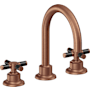California Faucets Descanso 1.2 GPM Widespread Bathroom Faucet with Pop-Up Drain Assembly and Cross Handles Antique Copper Flat
