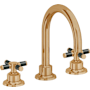 California Faucets Descanso 1.2 GPM Widespread Bathroom Faucet with Pop-Up Drain Assembly and Cross Handles Burnished Brass Uncoated
