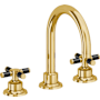 California Faucets Descanso 1.2 GPM Widespread Bathroom Faucet with Pop-Up Drain Assembly and Cross Handles Lifetime Polished Gold