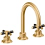 California Faucets Descanso 1.2 GPM Widespread Bathroom Faucet with Pop-Up Drain Assembly and Cross Handles Lifetime Satin Gold