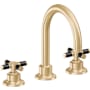 California Faucets Descanso 1.2 GPM Widespread Bathroom Faucet with Pop-Up Drain Assembly and Cross Handles Satin Brass