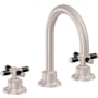 California Faucets Descanso 1.2 GPM Widespread Bathroom Faucet with Pop-Up Drain Assembly and Cross Handles Satin Nickel