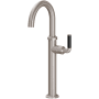 California Faucets Descanso 1.2 GPM Single Hole Bathroom / Bar / Prep Faucet with High Spout and Carbon Fiber Lever Handle Satin Nickel
