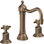 California Faucets Montecito 1.2 GPM Widespread Bathroom Faucet with 1-1/4" ZeroDrain and Cross Handles Antique Brass Flat