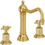 California Faucets Montecito 1.2 GPM Widespread Bathroom Faucet with 1-1/4" ZeroDrain and Cross Handles Lifetime Polished Gold