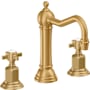 California Faucets Montecito 1.2 GPM Widespread Bathroom Faucet with 1-1/4" ZeroDrain and Cross Handles Lifetime Satin Gold