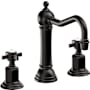 California Faucets Montecito 1.2 GPM Widespread Bathroom Faucet with 1-1/4" ZeroDrain and Cross Handles Matte Black