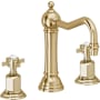 California Faucets Montecito 1.2 GPM Widespread Bathroom Faucet with 1-1/4" ZeroDrain and Cross Handles Polished Brass Uncoated