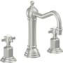 California Faucets Montecito 1.2 GPM Widespread Bathroom Faucet with 1-1/4" ZeroDrain and Cross Handles Satin Chrome