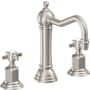 California Faucets Montecito 1.2 GPM Widespread Bathroom Faucet with 1-1/4" ZeroDrain and Cross Handles Ultra Stainless Steel