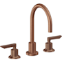 California Faucets Rincon Bay 1.2 GPM Widespread Bathroom Faucet with 1-1/4" Completely Finished ZeroDrain and Lever Handles Antique Copper Flat
