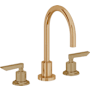 California Faucets Rincon Bay 1.2 GPM Widespread Bathroom Faucet with 1-1/4" Completely Finished ZeroDrain and Lever Handles Burnished Brass Uncoated